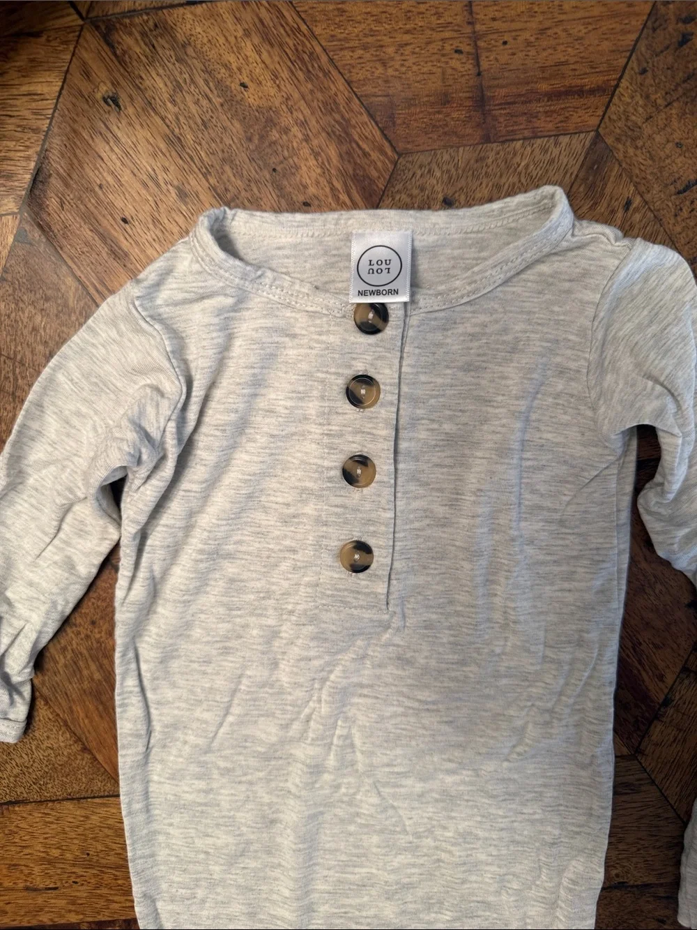 Baby Sleep Gown and Hat Set - Light Gray